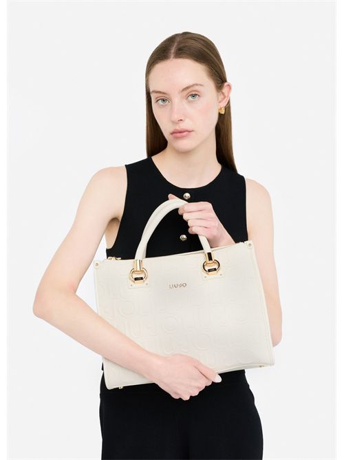 Borsa satchel media con logo LIU JO | AF5008E0538/30002